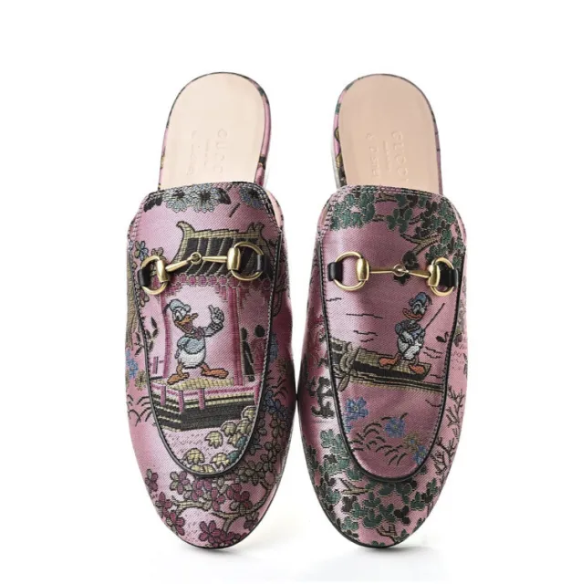 Gucci X Disney Jacquard Japanese Donald Duck Princetown Slippers Mules