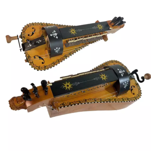 Bird's eye curly Maple wood Hurdy Gurdy 6 strings 23 keys inlay shell drawing
