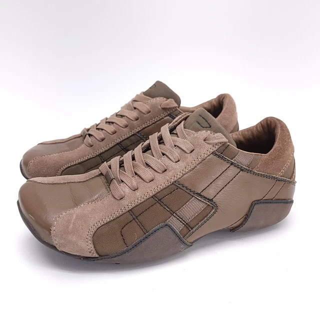 DIESEL AURIGA MENS Size Vintage Leather Square Toe Sneakers