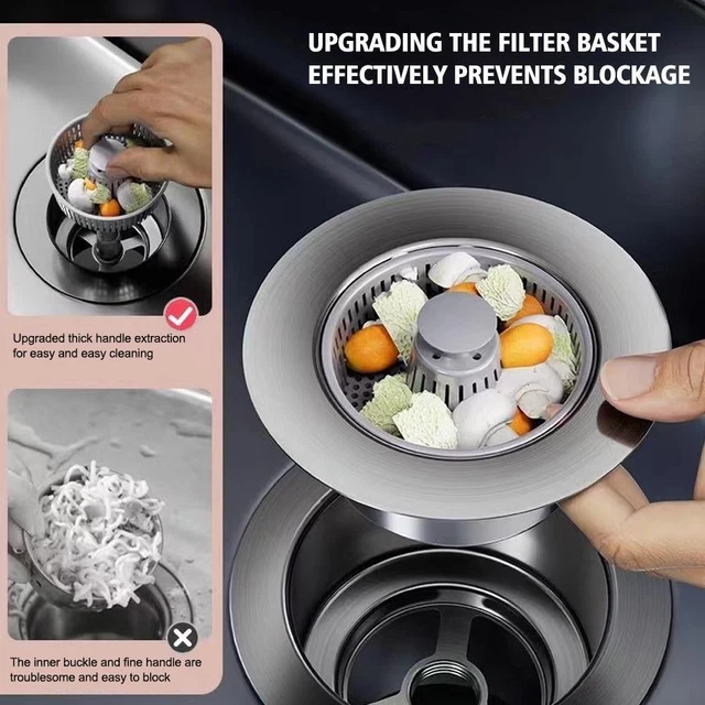 Estrusore Per Lavello Da Cucina, In Acciaio Inox, Con Trappola Per Alimenti Facile Da Installare 3 Pezzi 88714625