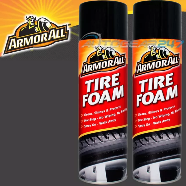 2 x Car Van Bike 4x4 Armorall Tyre Tire foam Cleaner Tyre Shine Spray Aerosol