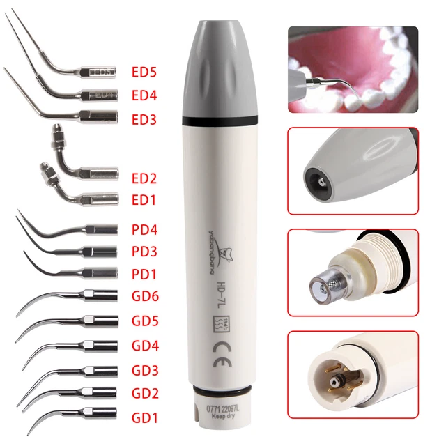 DENTAL PIEZO ULTRASONIC Scaler LED Handpiece Endo Perio Tip for SATELEC