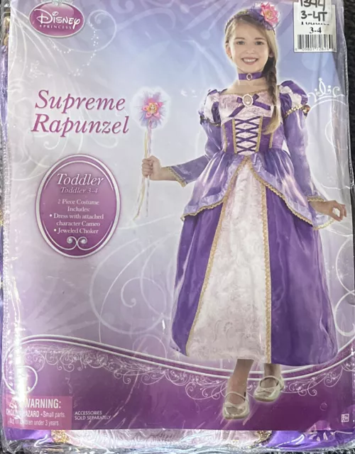 NEW Disney Supreme Rapunzel Princess Dress Up Halloween Costume Toddler 3-4T