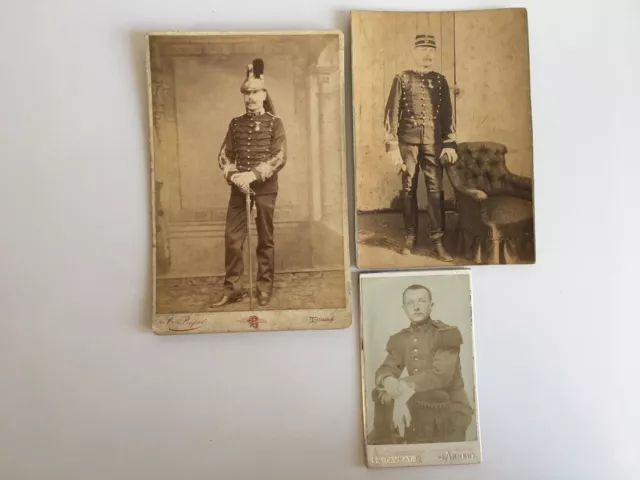 Paket 3 CDV Foto Porträt Militär Des 19 Frankreich