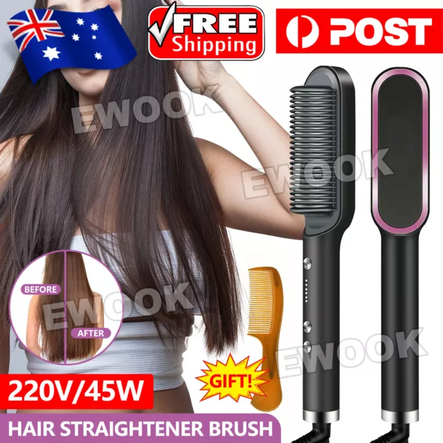 Hair Straightener Brush Negative Ion Electric Curler Lazy Comb Hot Flat Artifact