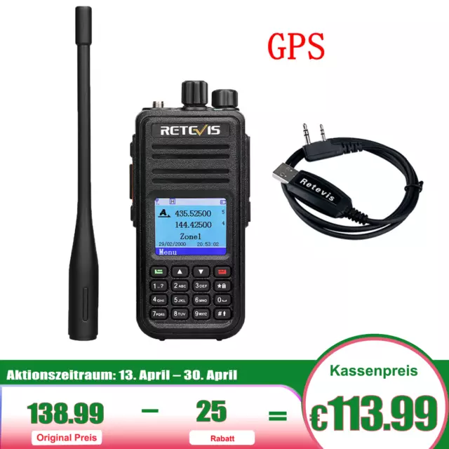 Radio Retevis RT3S GPS walkie talkie dual band DMR grande 3000 canali