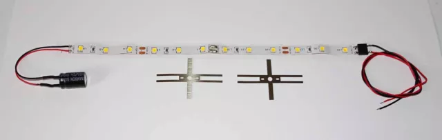 *** Lot De 1*2 Ou 5 Kit Eclairage Wagons 12 Led Blanc Chaud/Jaune - Train Ho ***