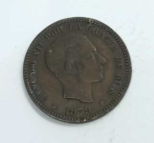 1879 Spain 10 Centimos - KM# 675 | Alfonso XII Espana Cinco Coin