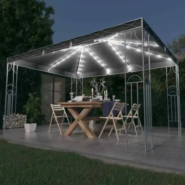 Pavillon mit LED-Lichterkette 4x3 m Garten Pavilon Designer Pavillion Gartenzelt