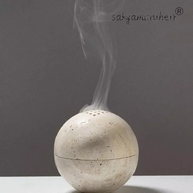 Religious Incense Burner Natural Marble Cave Hole Stone Ceramic Incense Holder