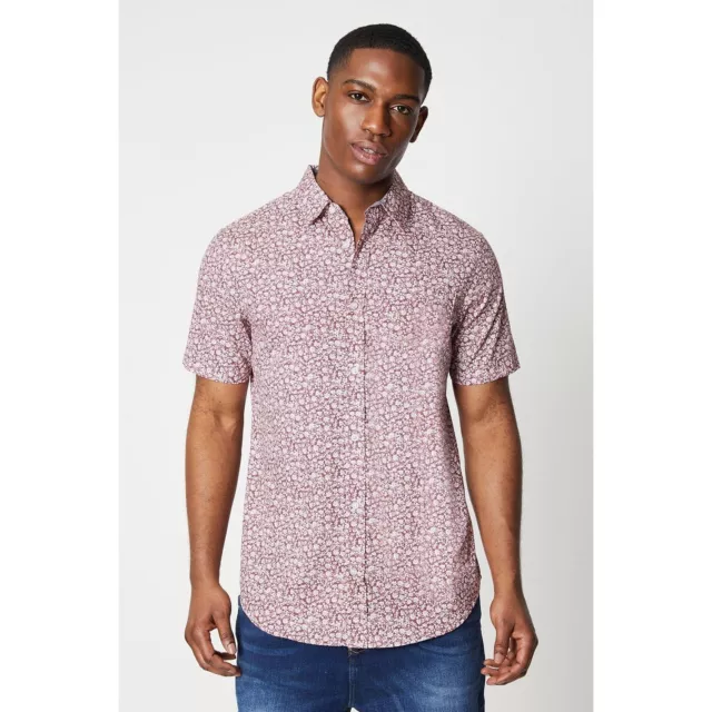 Maine  Camisa Floral de Manga Corta para Hombre (DH6727)