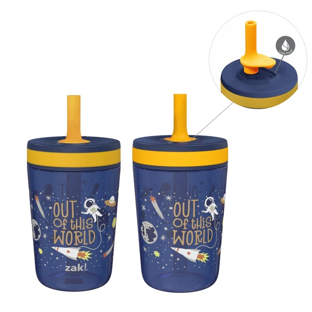 Durable Plastic Sippy Cups with Leak-Proof Design Is Perfect for Kids (Space)