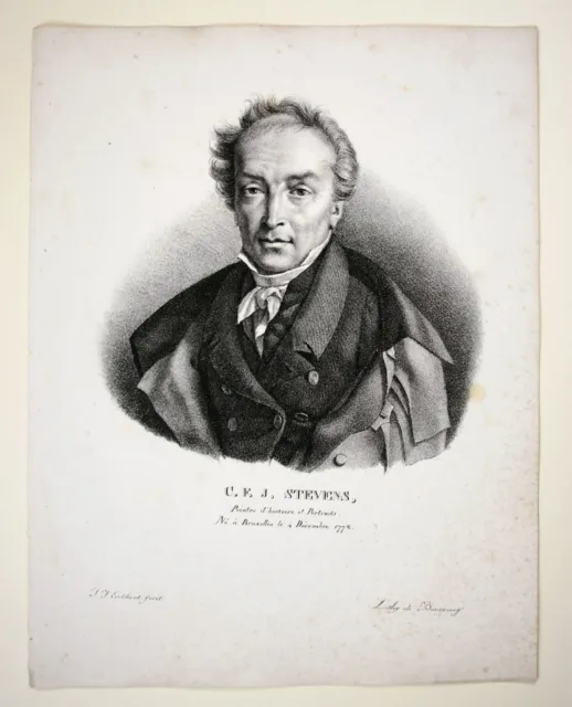 BURGGRAAFF (*1801) nach EECKHOUT (*1793), Porträt C. F. J. Stevens, um 1830, Lit
