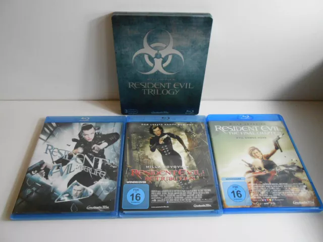 Resident Evil Trilogy Steelbook + Afterlife + Retribution + Final Chapter BluRay