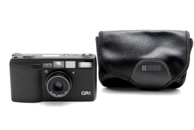 🇯🇵LCD Works【MINT w/case】Ricoh GR1 Black 35mm Point & Shoot Film Camera JAPAN
