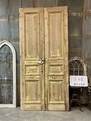 Antique French Double Doors (48.5x103) Thick Molding European Doors B48