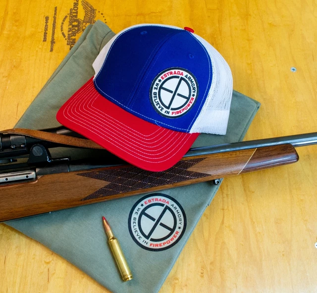 Estrada Armory Richardson 112 Baseball Hat, red, white, blue, brown, loden
