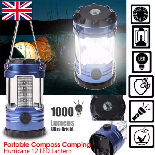 Adjustable LED Light Hiking Bivouac Camping Lantern Tent Lamp with Compass NEW