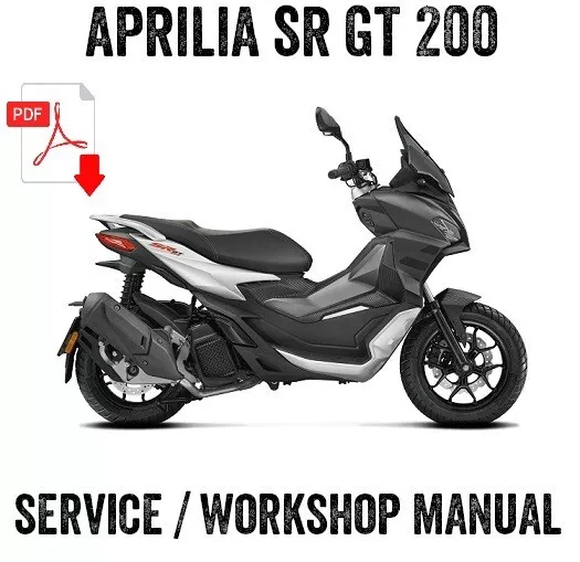 2020onwards Aprilia SR-GT 200 Workshop Repair Service Owners Manual PDF on CD