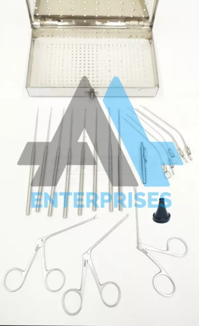 Myringotomy Instruments Set Of 15 Instruments For ENT Myringoplasty Surgical