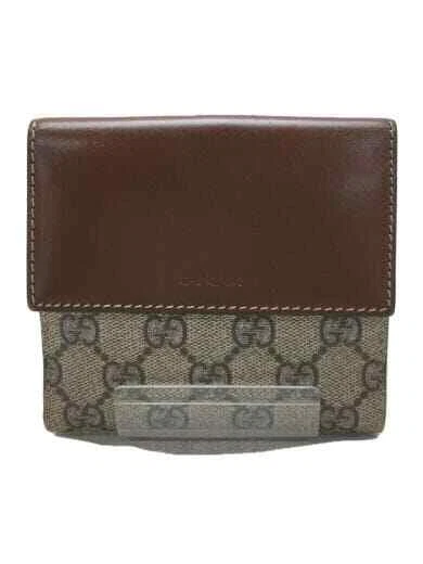 GUCCI 2-fold Saif_GG Supreme Canvas BEG Women's