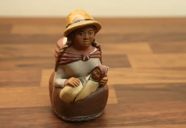 OXFAM Pottery Ayacucho Peru Mother and Baby Peruvian Christian small repair