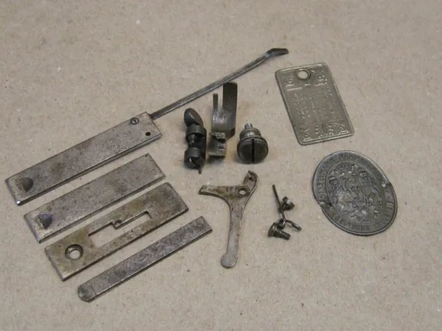 Antique Winselmann Germany Hand Crank Sewing Machine Parts Slide Needle Plates &