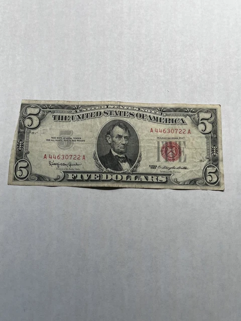 1963 $5 Dollar RED SEAL Note