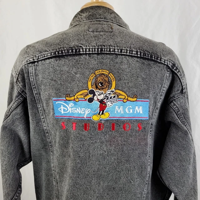 Vintage Disney MGM Studios Denim Jacket Large Levi's 70507 Black Acid Washed USA
