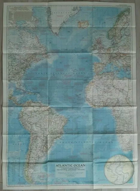 National Geographic Map of the Atlantic Ocean. (Dec, 1955)