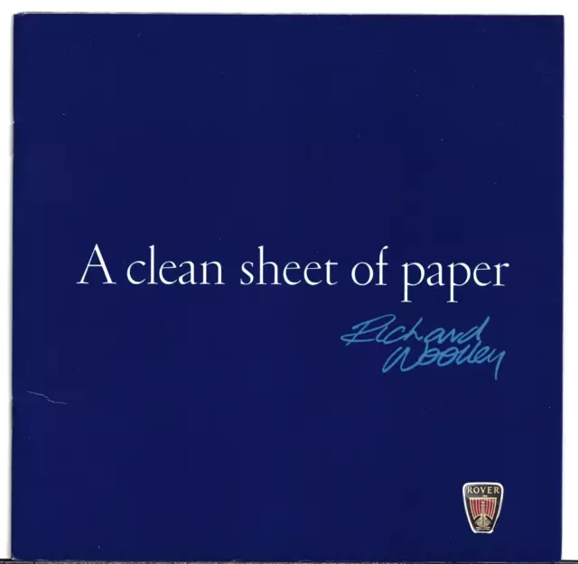 Rover 75 'A Clean Sheet Of Paper' 1998-99 UK Market Preview 24pp Sales Brochure