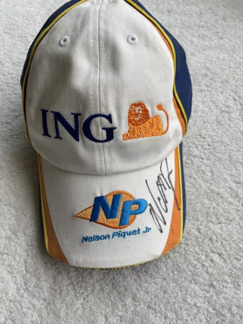 Genuine Nelson Piquet Signed F1 Renault Ing Cap 2008