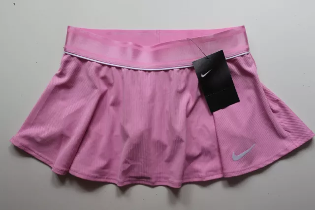 Nike Court Dri Fit Flouncy Tennis Skirt Skort Pink Ar2349-629 Girls M 10-12Years