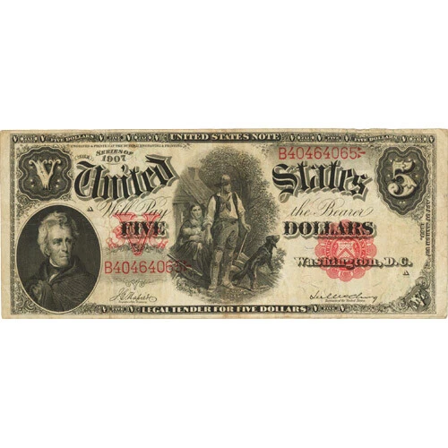 1907 Legal Tender Note - Five Dollars (Very Fine)