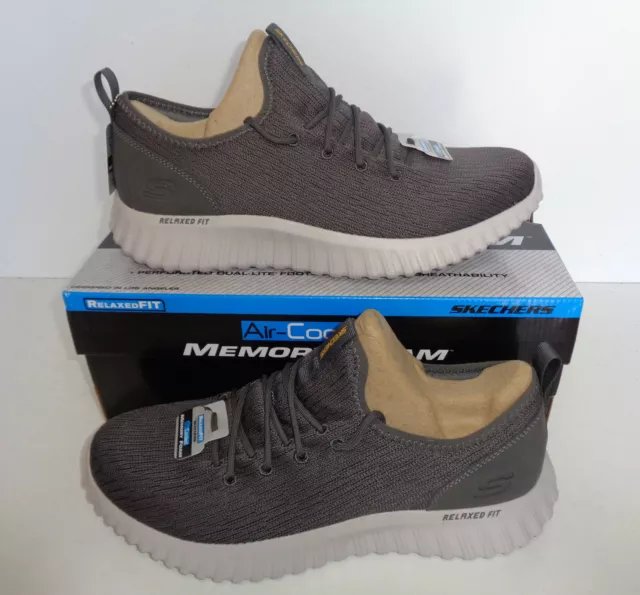 Scarpe da ginnastica Skechers da uomo in memory foam antracite nuove UK taglie 6-10