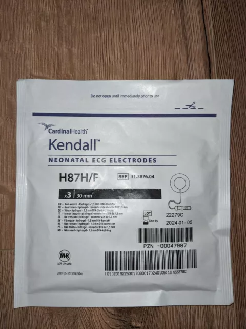 3St. Kendall neonatal ecg electrodes H87H/F. Elektroden zum Kleben