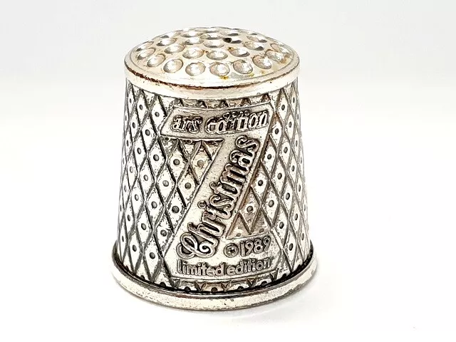 Hummel Fingerhut Christmas Versilbert Silver Plated Thimble Limited Edition 1989 2