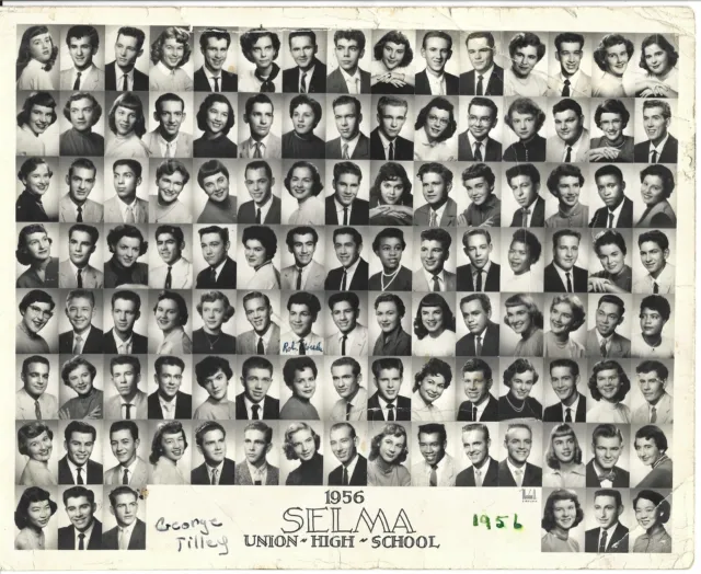 Vintage Old 1956 Class Photo of SELMA Union High School California GEORGE TILLEY