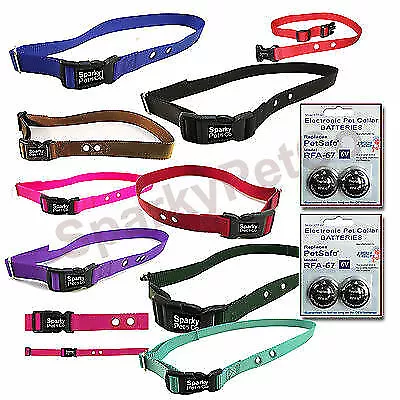 1" 2 HOLE 1.25" APART Replacement Collar Strap + 4 High Tech RFA 67 Battery