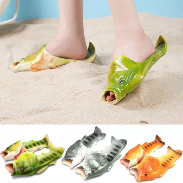 Fish Creative Unisex Shower Slippers Funny Beach Shoes Sandals Flops Flip Bling 2