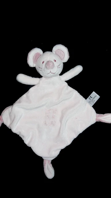 doudou plat souris rose I Love Mum & Dad NICOTOY