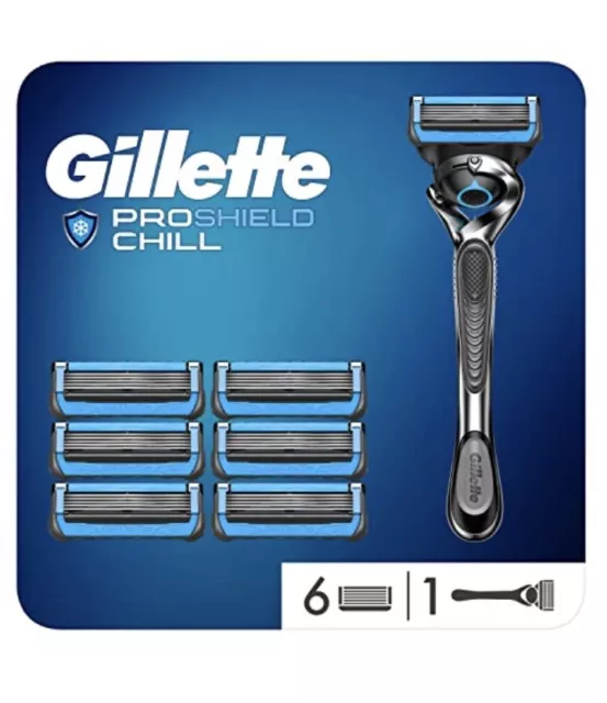 Gillette Fusion5 Proshield Chill, Cuchilla + 7 Hojas de Afeitar Ricambio. Nuevo