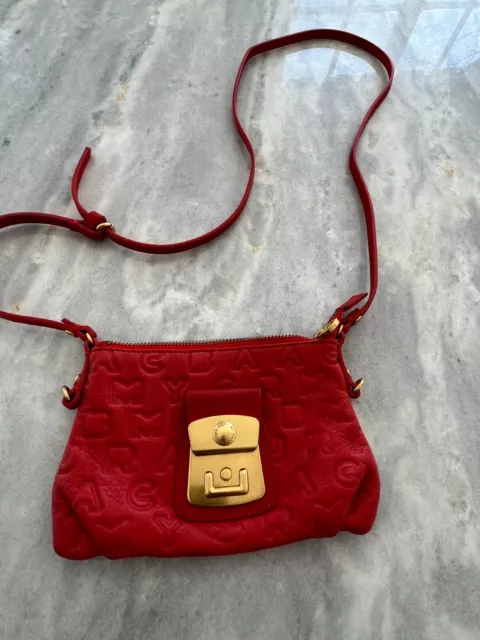 Marc by Marc Jacobs red embossed small leather crossbody