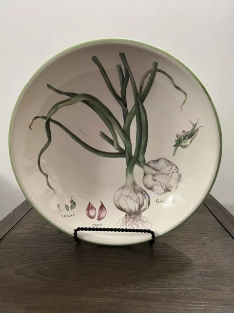 WILLIAMS SONOMA Culinary Herbs Garlic 13" Pasta Serving Bowl