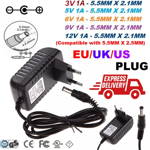 AC 100-240V Zu DC 3/5/9/12V Netzteil Steckernetzteil Ladegerät Adapter Konverter