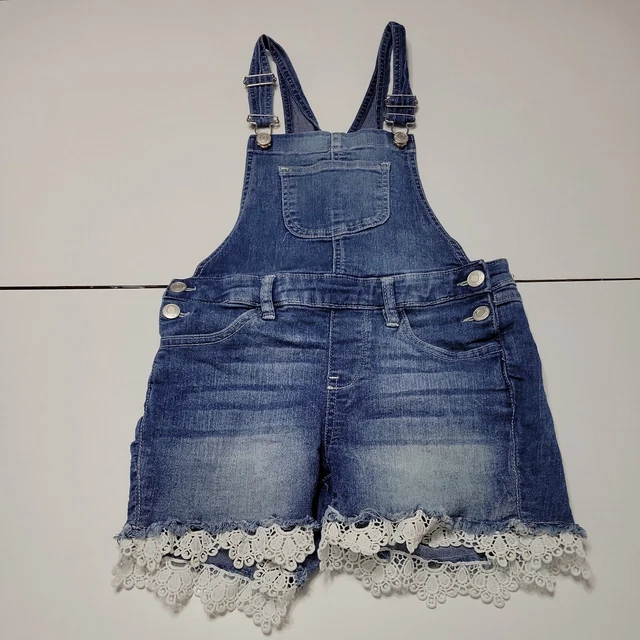 Vanilla Star Girls 10 Overall One-Piece Shortalls Stretch Cut Off Jean Jumpsuit