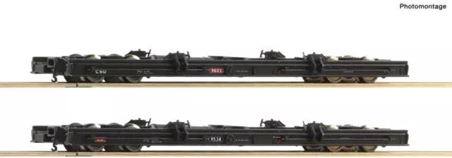 Roco 34068 HOe Gauge CSD Bogie Roller Wagon Set (2) III