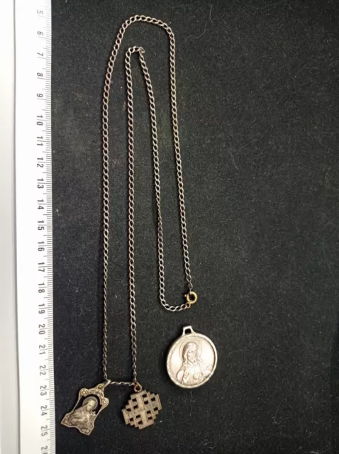 Chain Necklace And 3 Pendants Religion - REF10692J