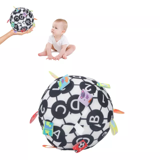(Letter Style)Soft Fabric Ball Rattle Baby Grab Ball Toy Improve Coordination