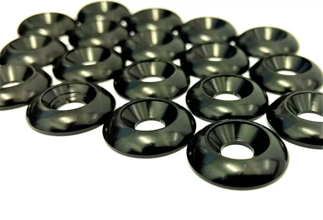 Set of 6 Black M6 Countersunk Washers For Kart Floor Trays